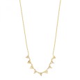 Collana corta in argento 925‰, placcatura oro giallo, 5 cubic zirconia champagne