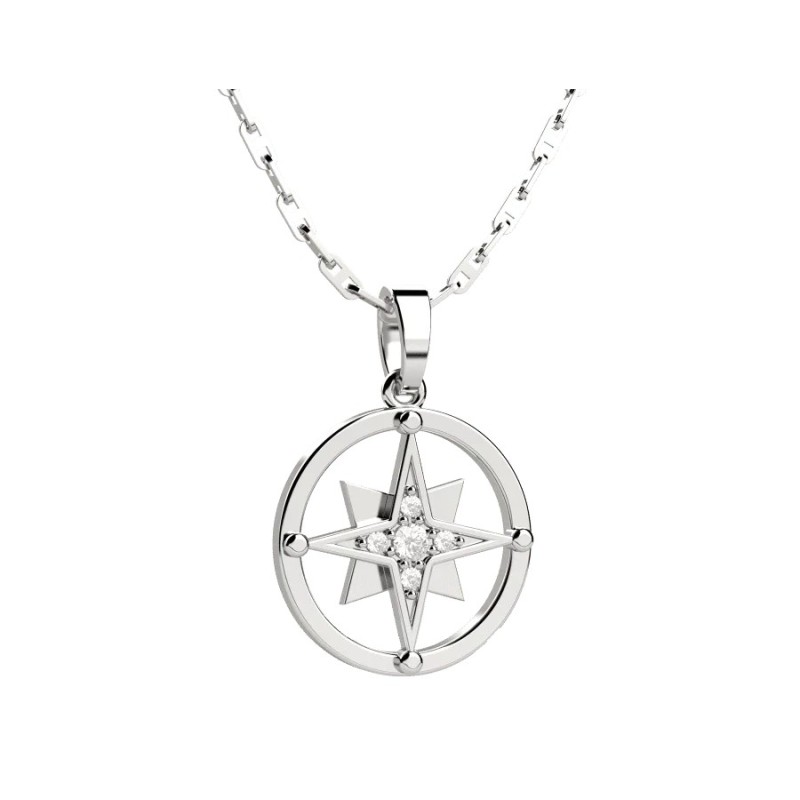 Collana rosa dei venti Oro 18KT e diamanti