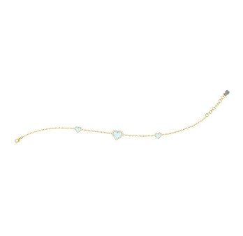 Bracciale Cuori Azzurri Argento