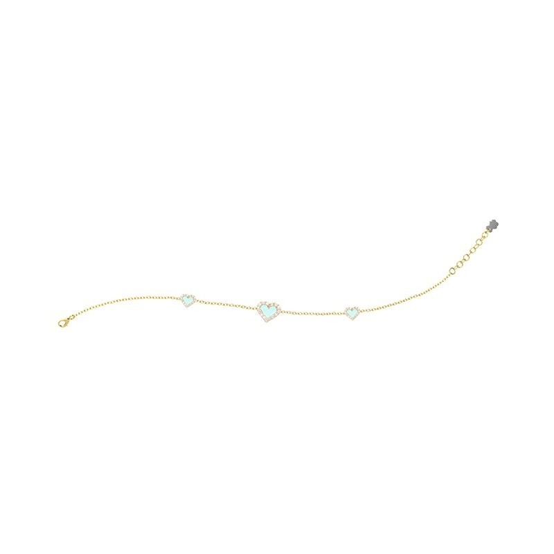 Bracciale Cuori Azzurri Argento