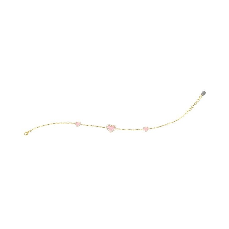 Bracciale Cuori Rosa Argento