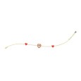 Bracciale Cuori Rossi e Pietra Brillante