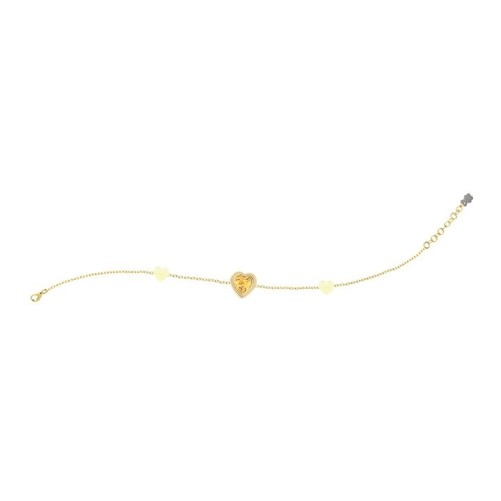 Bracciale Cuori Gialli e Pietra Brillante