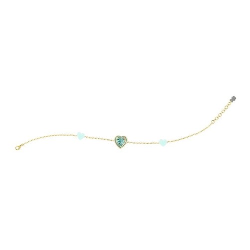 Bracciale Cuori Verde acqua e Pietra Brillante