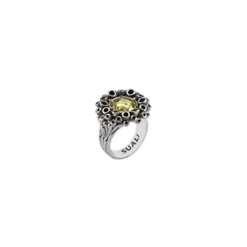 Anello Meteorite con Gemma gialla misura 16