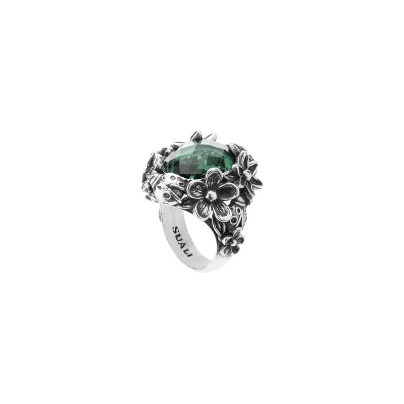 Anello Primavera Smeraldo Ovale Idrotermale misura 14