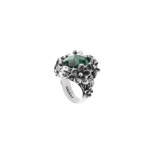 Anello Primavera Smeraldo Ovale Idrotermale misura 14