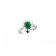 Eternal anello in oro bianco 18KT con smeraldo e diamanti