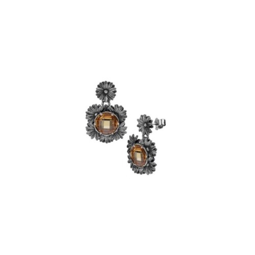Orecchini Margherite quarzo Champagne