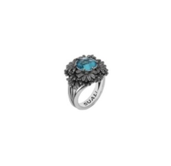 Anello Margherite con quarzo Azzurro
