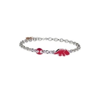 Bracciale con dinosauro rosso in Argento 925