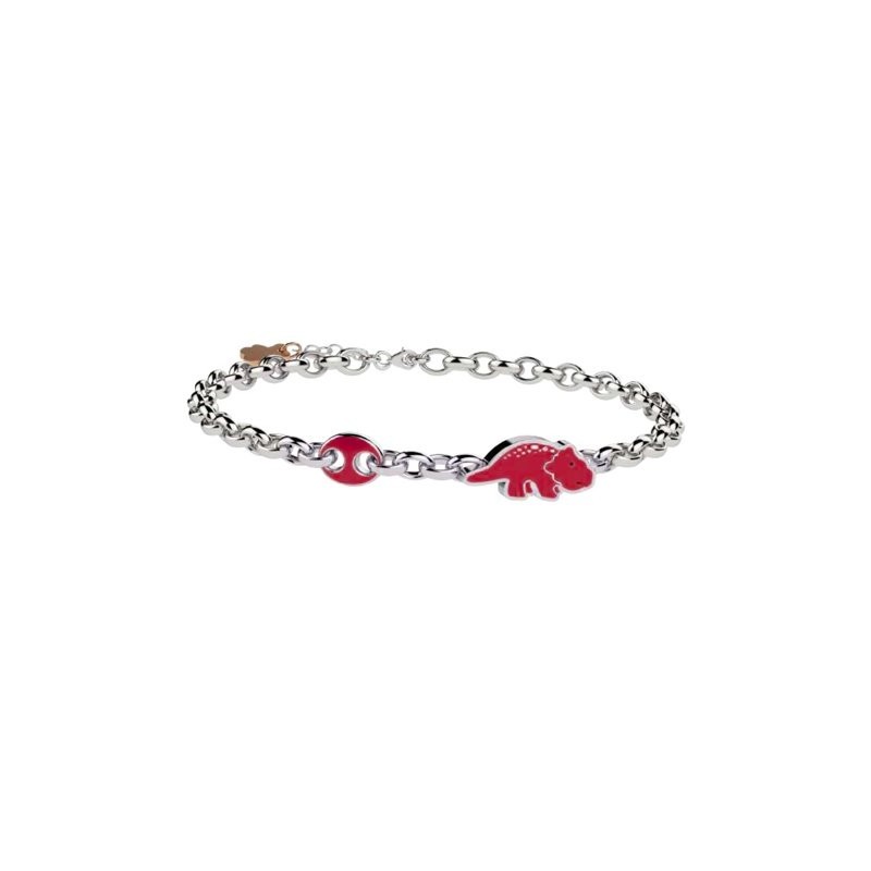 Bracciale con dinosauro rosso in Argento 925