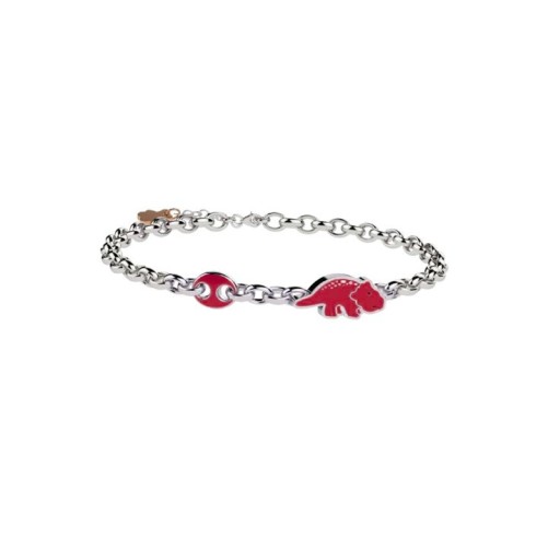 Bracciale con dinosauro rosso in Argento 925