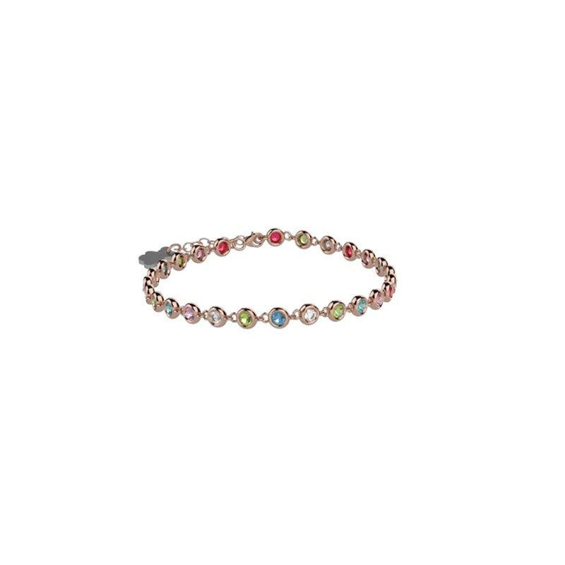 Bracciale Tennis in Argento 925 con pietre colorate
