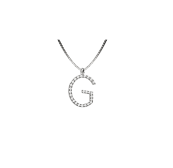 Lighter collana lettera G in Oro 18KT e diamanti