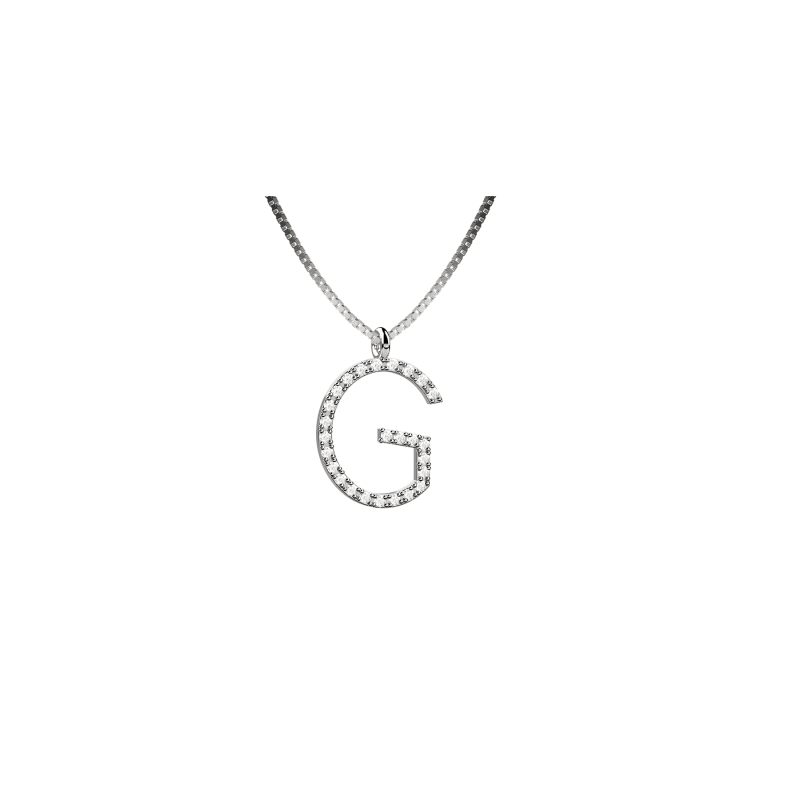 Lighter collana lettera G in Oro 18KT e diamanti