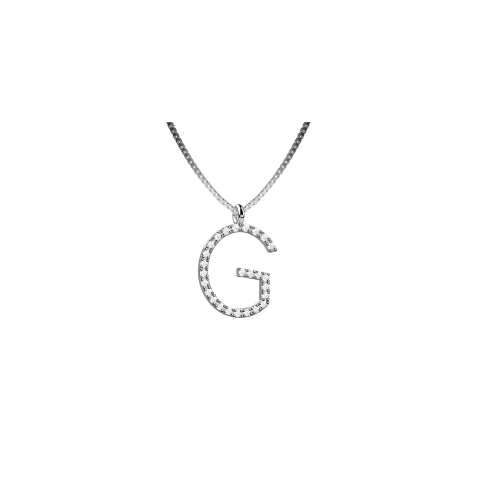 Lighter collana lettera G in Oro 18KT e diamanti