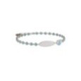 Bracciale Tennis in Argento 925 con pietre azzurre e targhetta incidibil