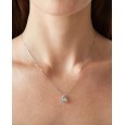 Lux collana in oro bianco 18KT con pendente ovale di acquamarina e diamanti