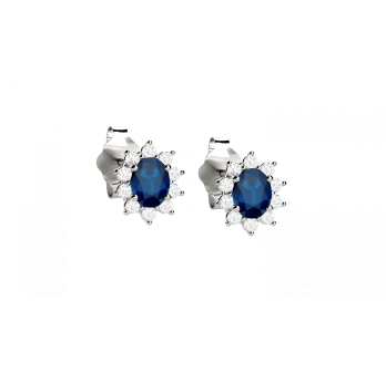 Eternal orecchini in oro bianco 18KT con zaffiri e diamanti
