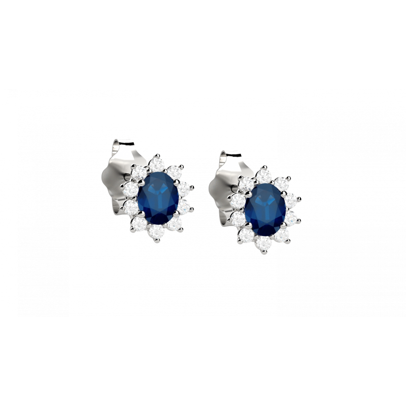 Eternal orecchini in oro bianco 18KT con zaffiri e diamanti