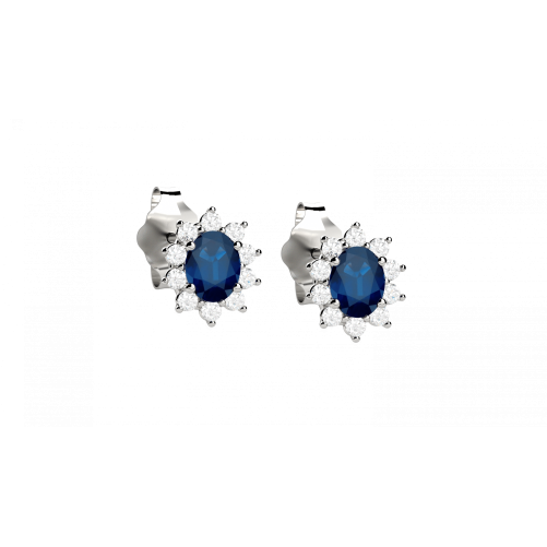 Eternal orecchini in oro bianco 18KT con zaffiri e diamanti