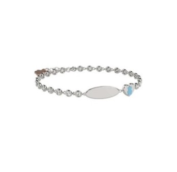 Bracciale Tennis in Argento 925 con pietre bianche e targhetta incidibil