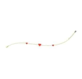 Bracciale Cuori Rossi Argento