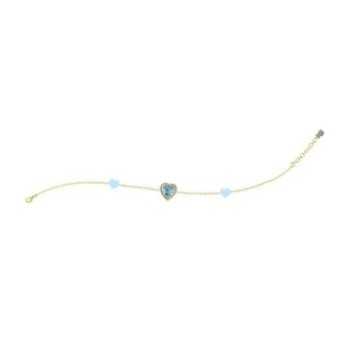 Bracciale Cuori Azzurri e Pietra Brillante