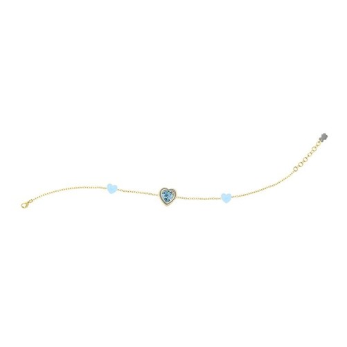 Bracciale Cuori Azzurri e Pietra Brillante