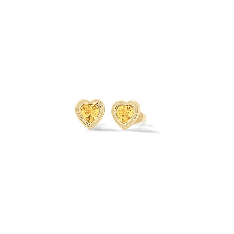 Orecchini Cuore Brillante Giallo