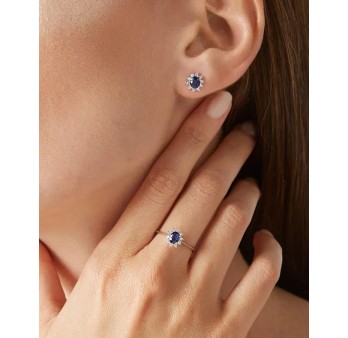 Eternal orecchini in oro bianco 18KT con zaffiri e diamanti
