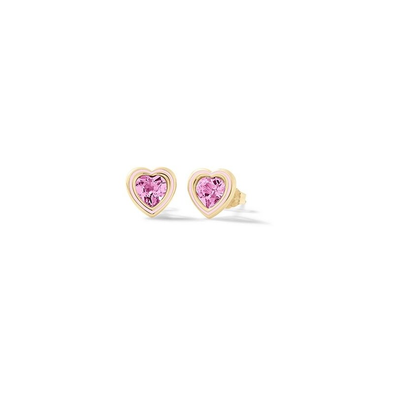 Orecchini Cuore Brillante Rosa
