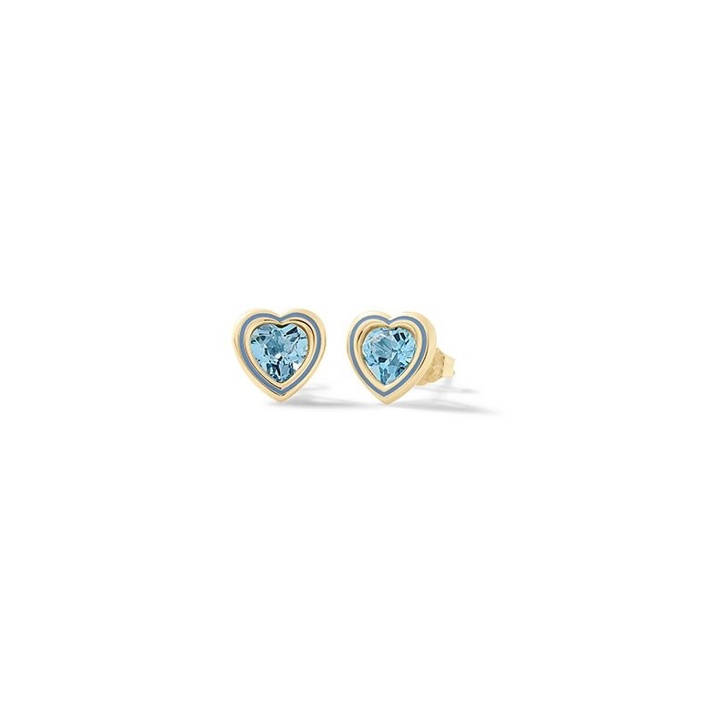Orecchini Cuore Brillante Azzurro