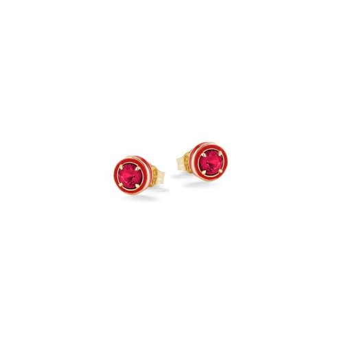 Orecchini Pietra Brillante Rossa Argento