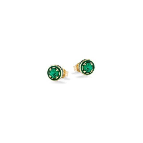 Orecchini Pietra Brillante Verde Argento