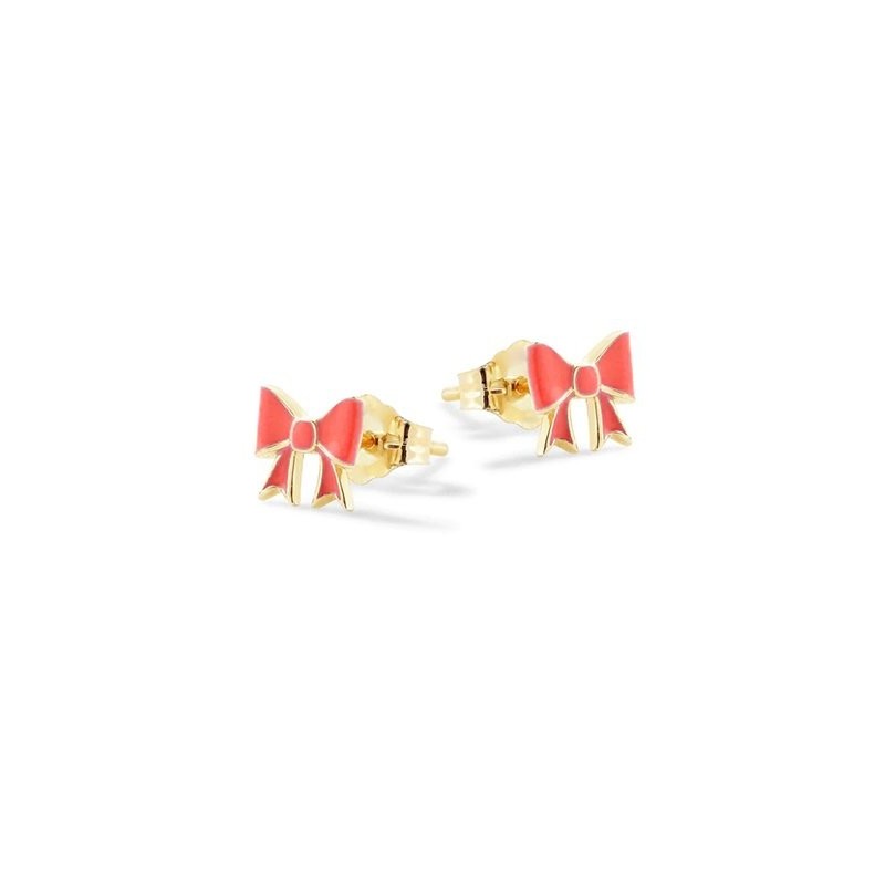 Orecchini Fiocchetti Rossi Argento