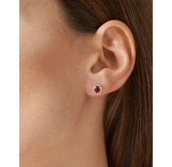 Eternal orecchini in oro bianco 18KT con rubini e diamanti