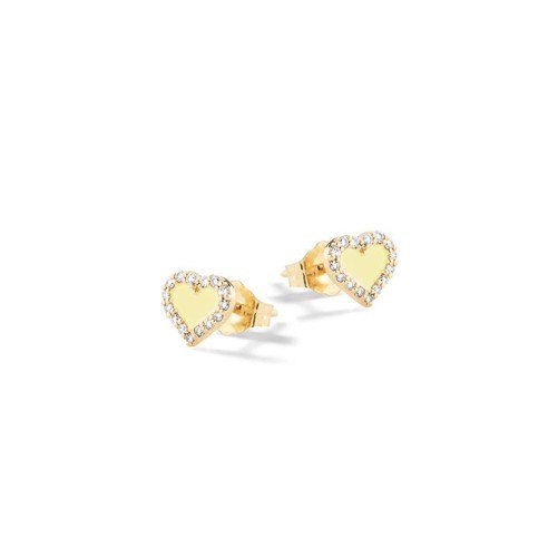 Orecchini Cuori Gialli Argento