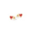 Orecchini Cuori Rossi Argento