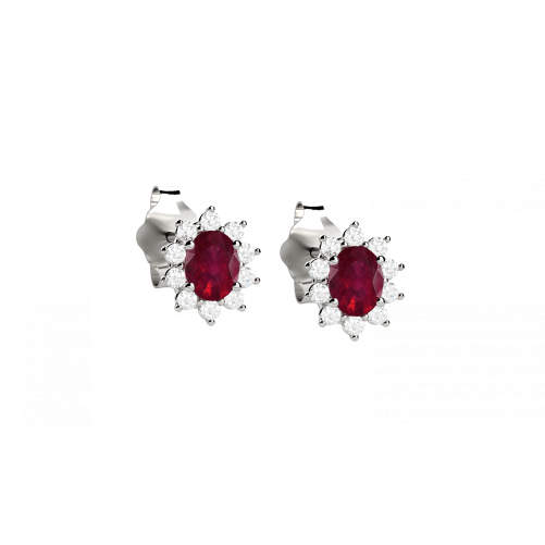 Eternal orecchini in oro bianco 18KT con rubini e diamanti