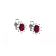 Eternal orecchini in oro bianco 18KT con rubini e diamanti