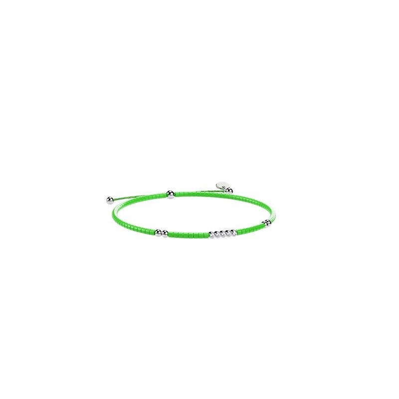 Bracciale Cordino e Argento verde