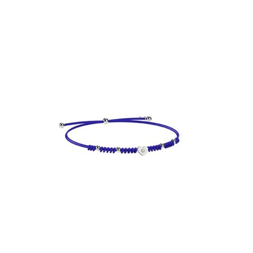 Bracciale Cordino e cuore Argento blu