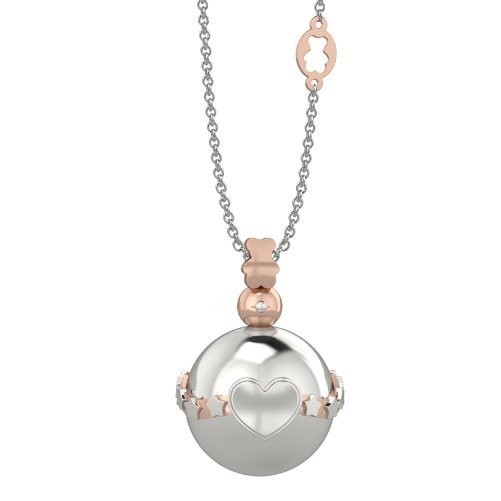Pendente in Ag 925 Con Bola in Metallo - Cuore