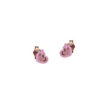 Orecchino cuore rosa