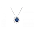 Eternal collana in oro bianco 18KT con zaffiro e diamanti