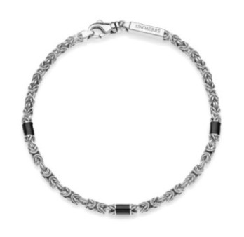 Bracciale uomo in argento e smalto nero