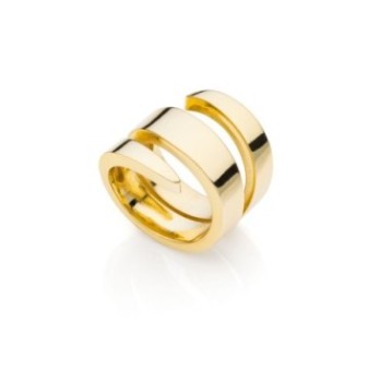 Anello dorato a spirale