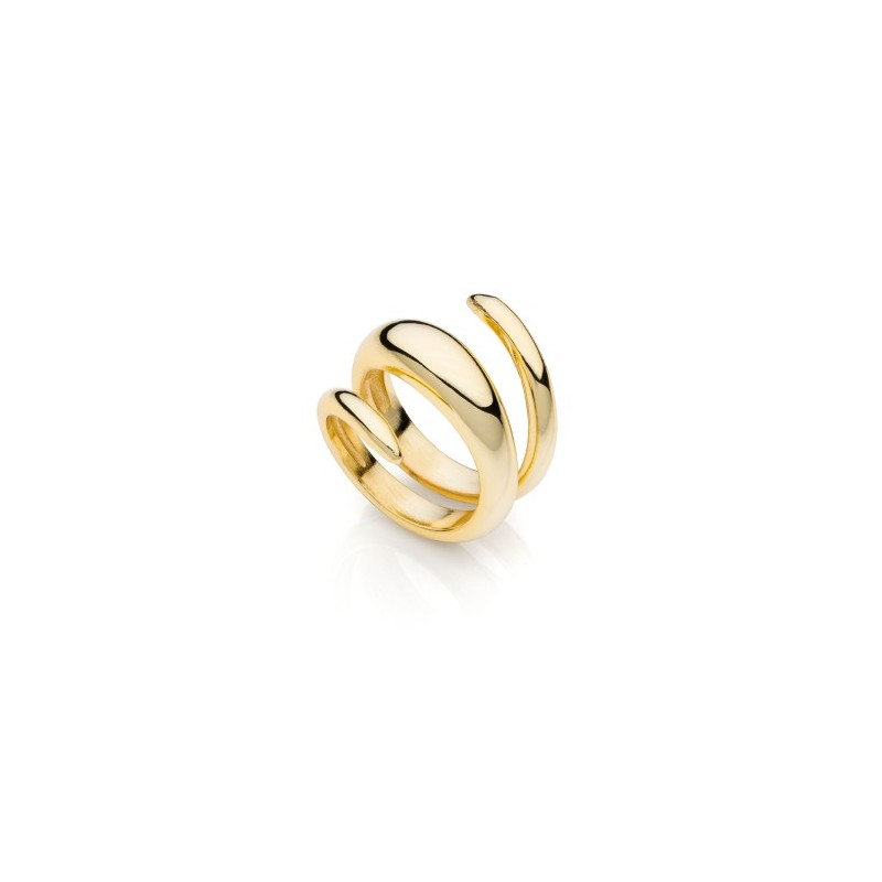 Anello dorato bombato a spirale